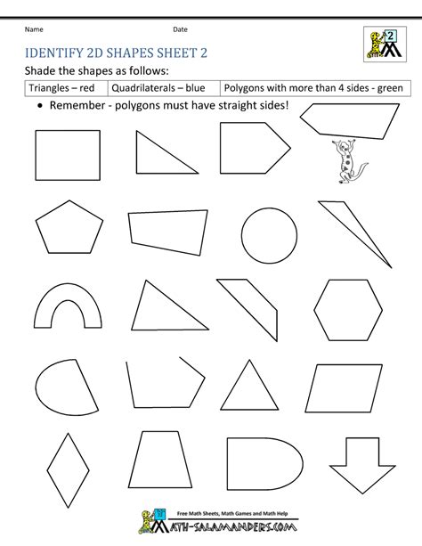 free grade 2 geometry worksheets